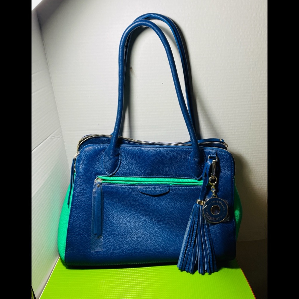 Isaac Mizrahi Blue and Green Tote